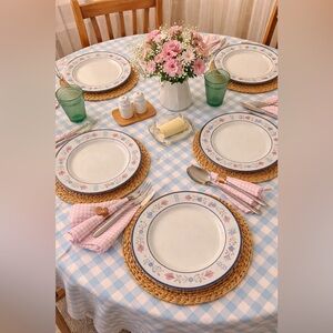 Set of 4 1986 Country Granny Cottage Core Dinner Plates Deere Park Stoneware